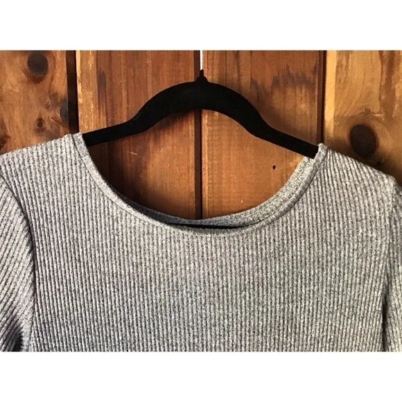 A New Day Sweater Dress Size M Heathered Gray Midi Length Lightweight Soft Knit - Picture 2 of 6